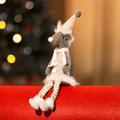Silver Mouse with Dangly Legs Xmas Ornament