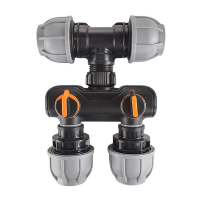 32mm MDPE 2-Way Manifold Kit – Tee Inlet