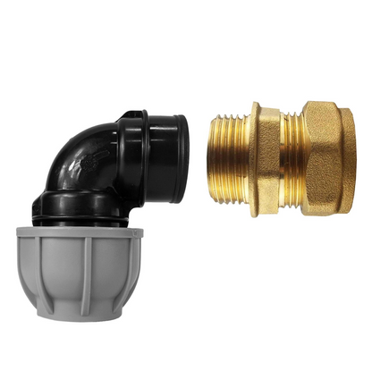 25mm MDPE to 22mm Copper Compression Elbow Kit