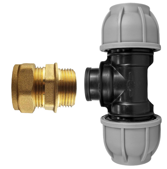 32mm MDPE to 28mm Copper Compression Tee Kit