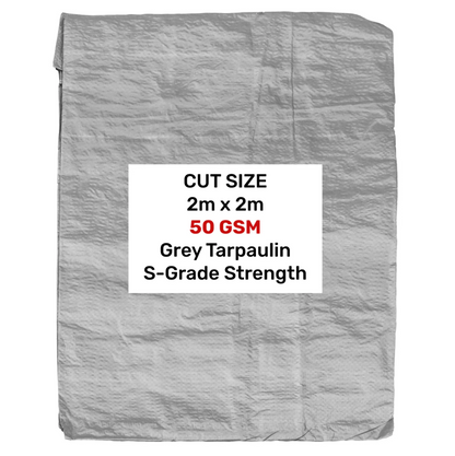 Gray 50gsm Tarpaulin 2m x 2m
