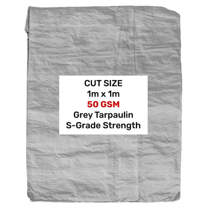 Gray 50gsm Tarpaulin 1m x 1m