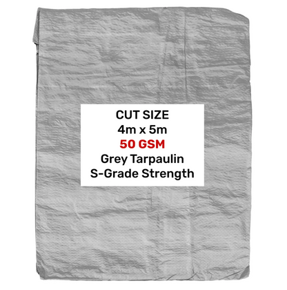 Gray 50gsm Tarpaulin 4m x 5m