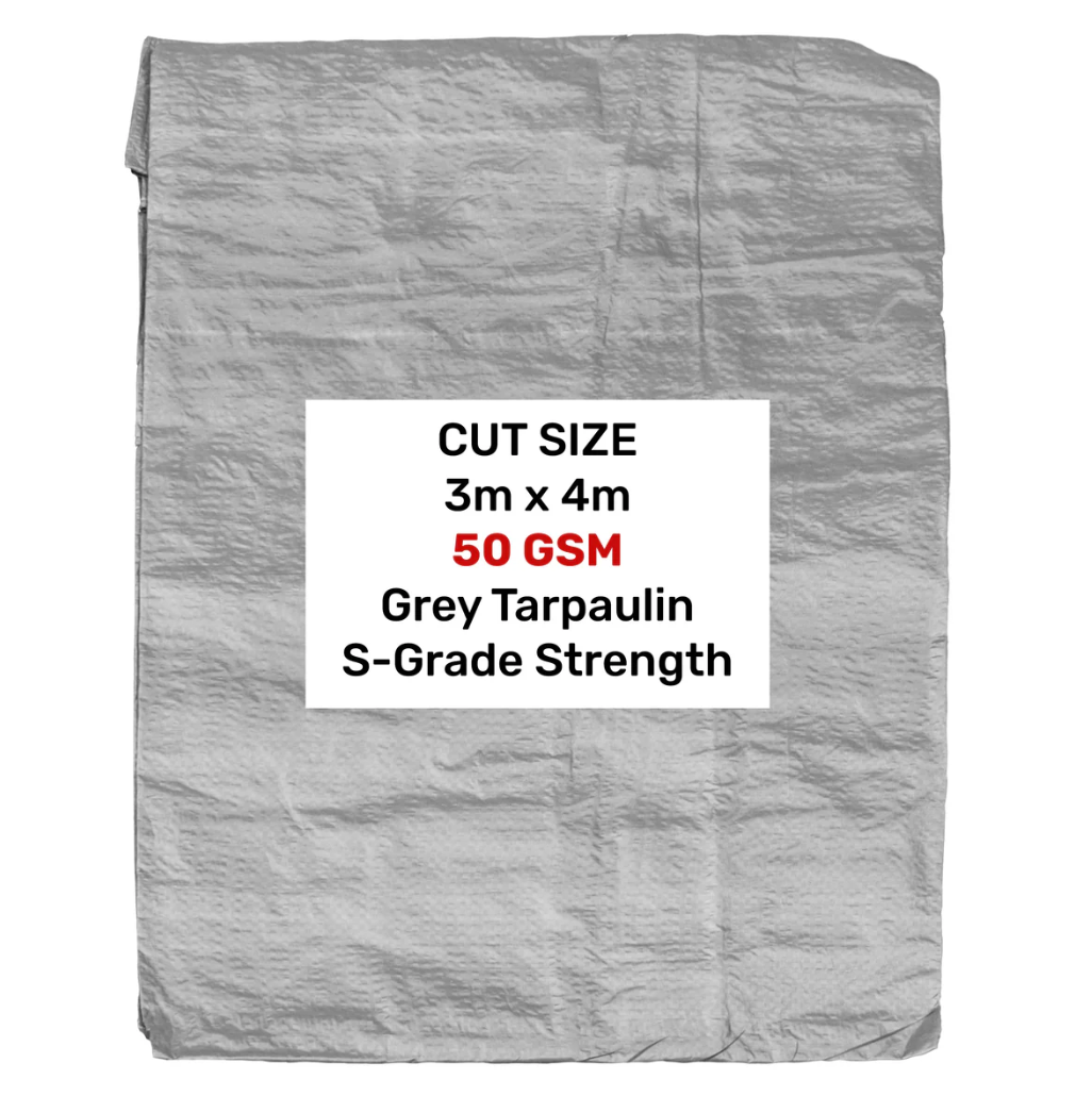 Gray 50gsm Tarpaulin 3m x 4m