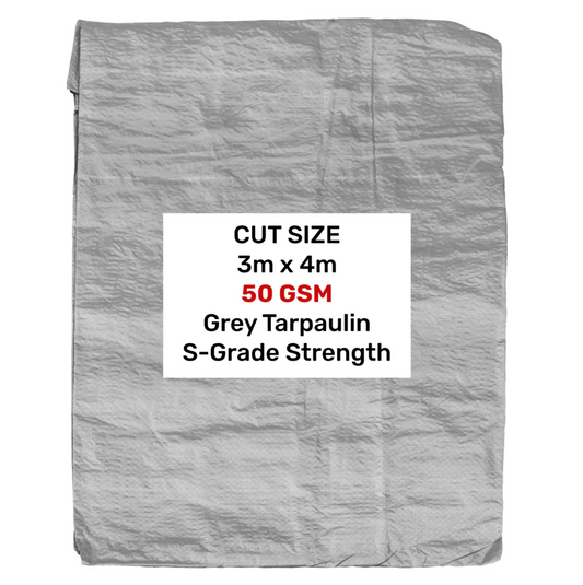 Gray 50gsm Tarpaulin 3m x 4m