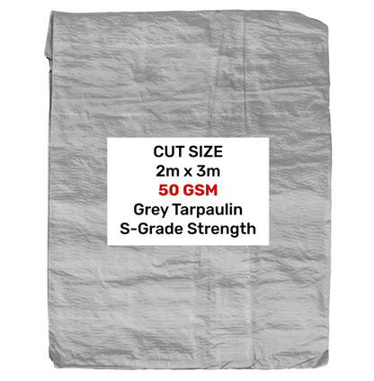 Gray 50gsm Tarpaulin 2m x 3m
