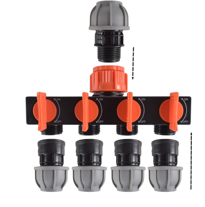 20mm MDPE 4-Way Manifold Kit – Straight Inlet