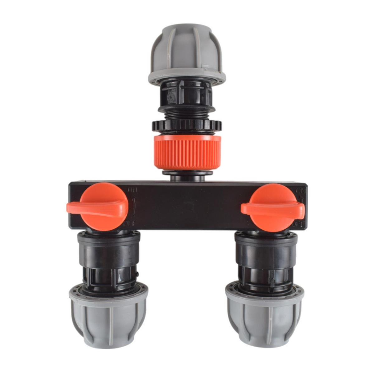 20mm MDPE 2-Way Manifold Kit – Straight Inlet