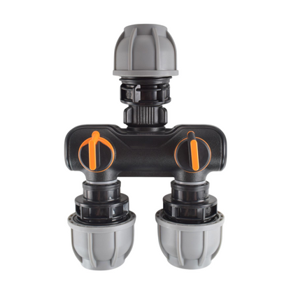 25mm MDPE 2-Way Manifold Kit – Straight inlet