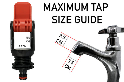 Kitchen Tap to Hose Adapter – Red Lever Clamp