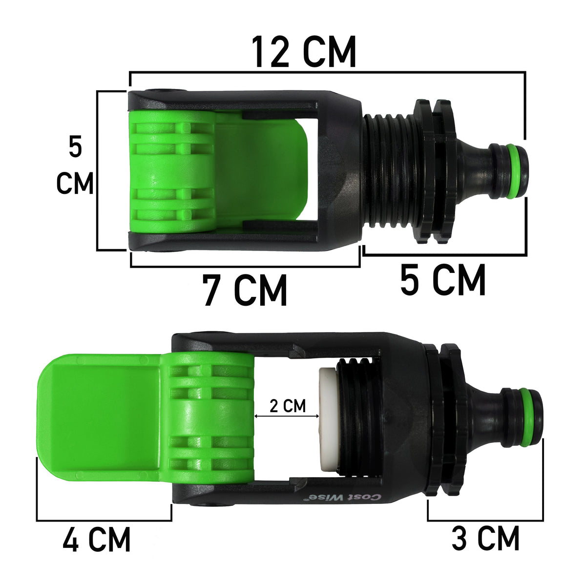 Kitchen Tap to Hose Adapter – Green Lever Clamp