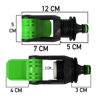 Kitchen Tap to Hose Adapter – Green Lever Clamp