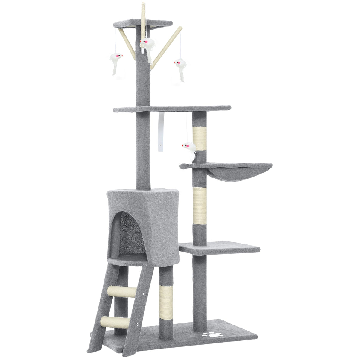 PawHut Multi-Level Cat Tower, 134cm