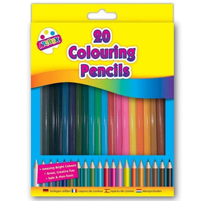 Children's Pack of 20 Vibrant Assorted Colouring Pencils for Ages 3+