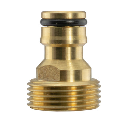 Brass Tap Adapter – ¾″ BSP Male to Snap-On Hose Connector