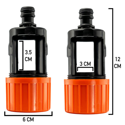 Screw-Fit Kitchen Tap to Hose Adapter – Orange & Black