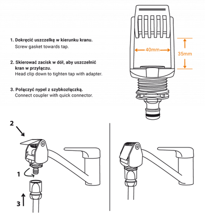 Bradas Kitchen Mixer Tap Connector – Up to 40mm