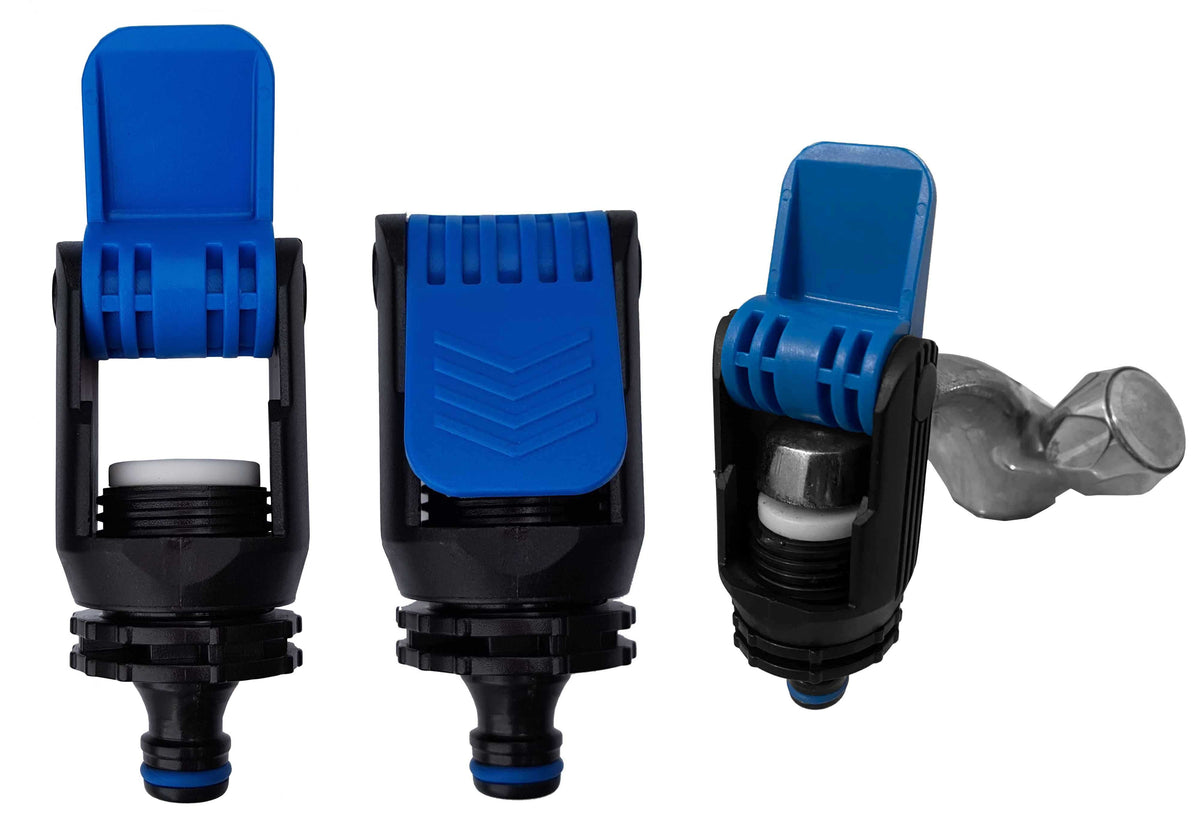 Kitchen Tap to Hose Adapter – Blue Lever Clamp