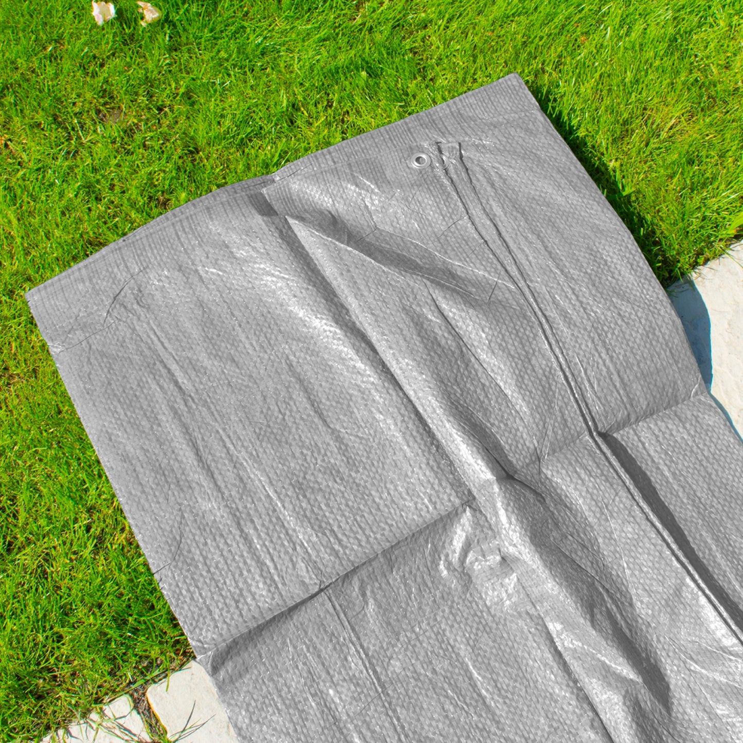 Gray 50gsm Tarpaulin 4m x 5m
