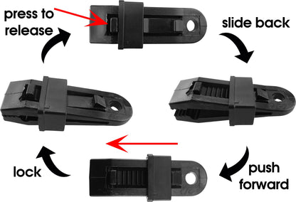 Tarpaulin Grip Clip – Slide-Lock, Press-to-Release