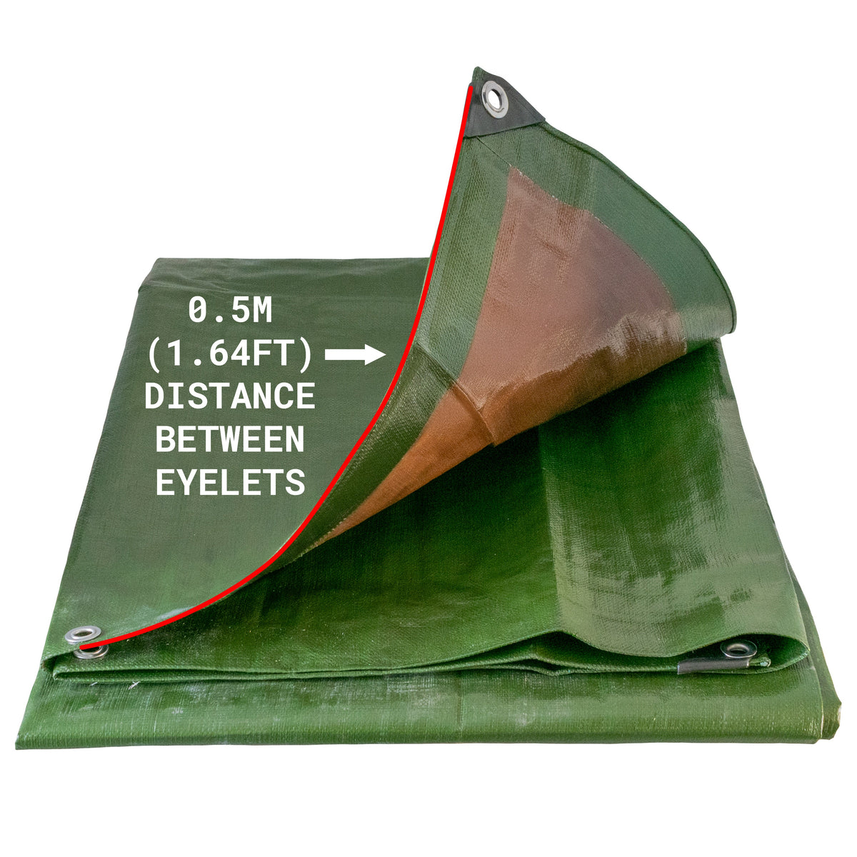 200gsm Green/Brown L-Grade Tarpaulin – 8m × 12m