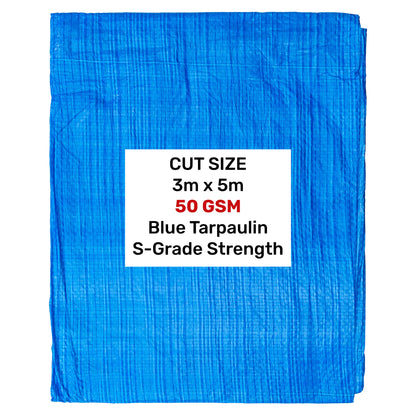 Blue 50gsm Tarpaulin 3m x 5m