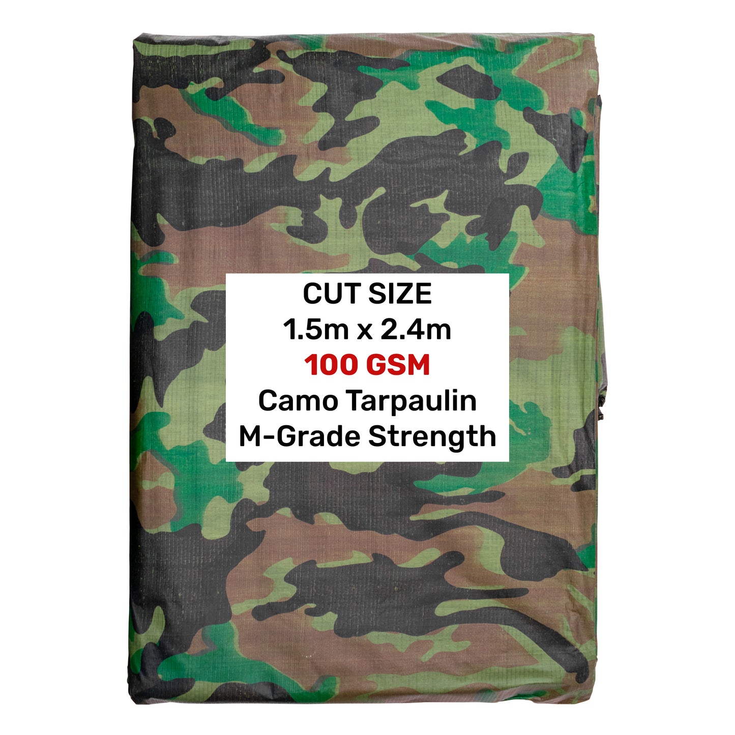 Camouflage 100gsm Tarpaulin 1.5m x 2.4m