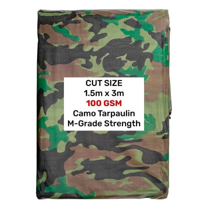 Camouflage 100gsm Tarpaulin 1.5m x 3m