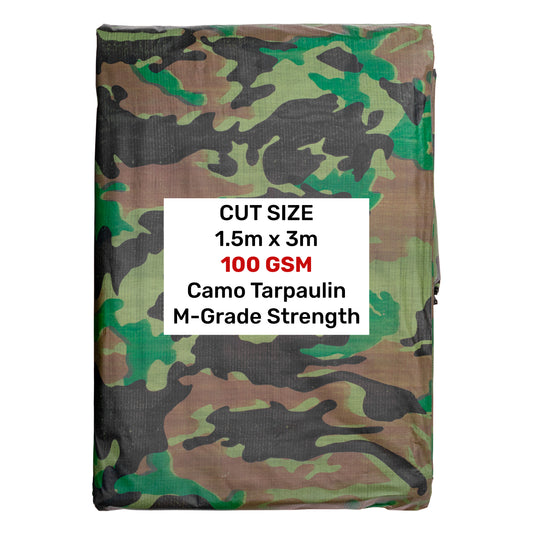 Camouflage 100gsm Tarpaulin 1.5m x 3m
