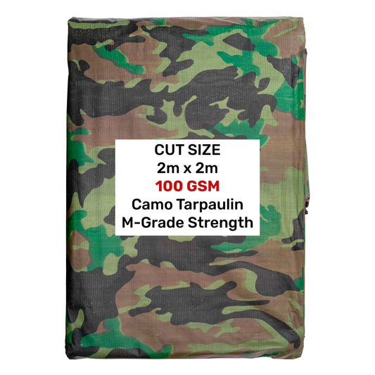 Camouflage 100gsm Tarpaulin 2m x 2m