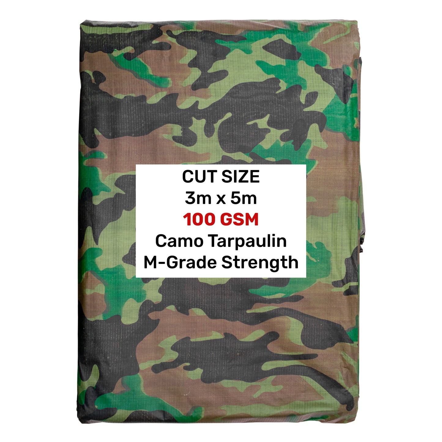 Camouflage 100gsm Tarpaulin 3m x 5m