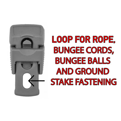 Grey Slide-Lock Tarpaulin Clips – Pack of 10 or 500