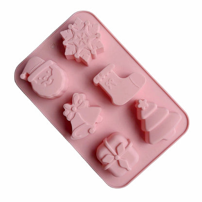 6 Shape Christmas Festive Cake Mold Tray