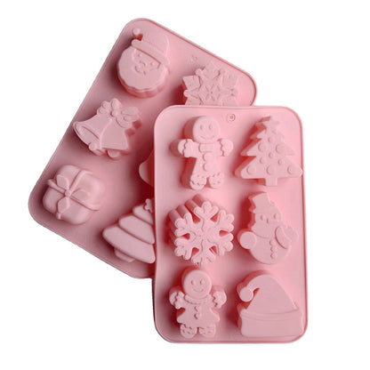 6 Shape Christmas Festive Cake Mold Tray
