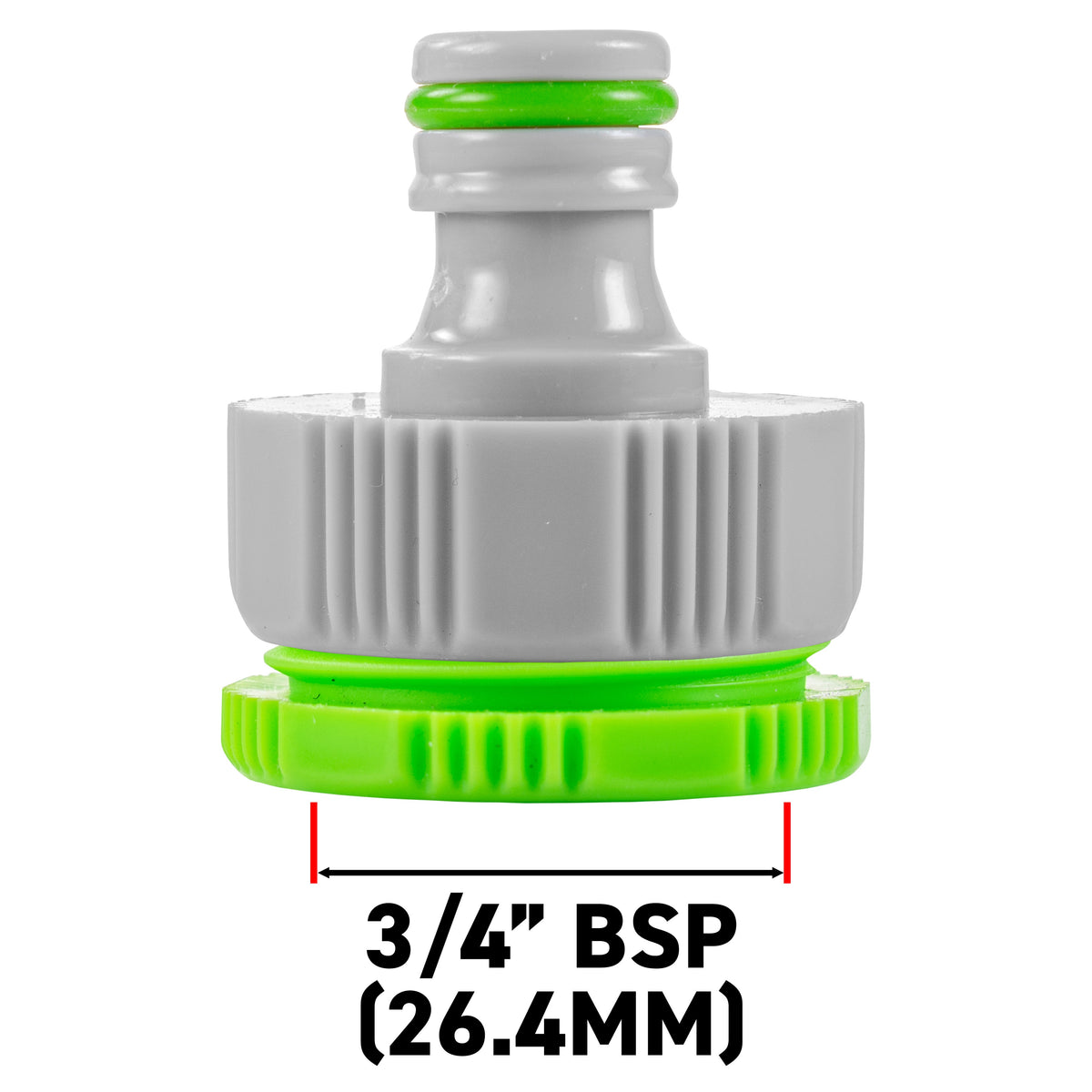 Female Tap Connector 1″ / ¾″ BSP – Lime & Grey
