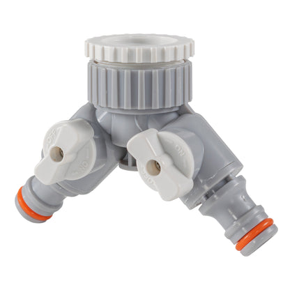 Grey/White Two-Way Tap Splitter – 1″ or ¾″ BSP Female