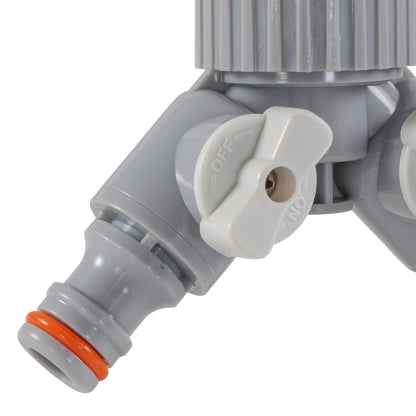 Grey/White Two-Way Tap Splitter – 1″ or ¾″ BSP Female