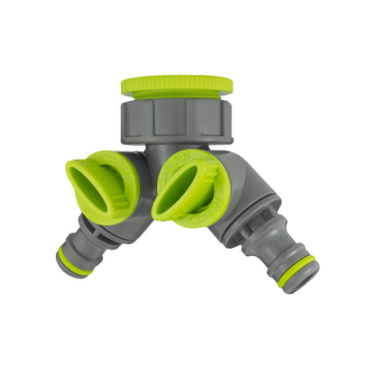 IBC 2" S60X6 Cap with Two Way Valved Splitter and Hose Connectors