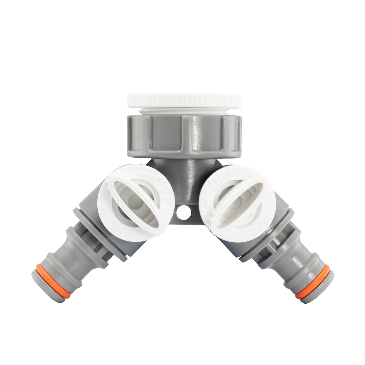 White Line 2-Way Tap Splitter – Quick-Connect Outlets
