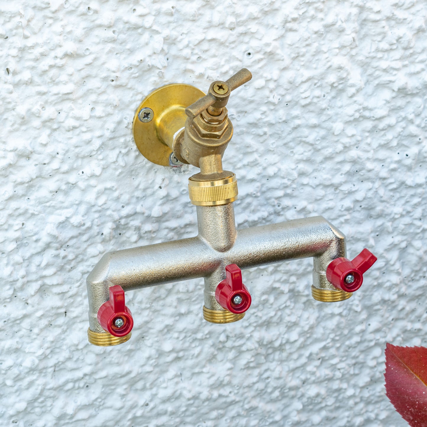 Three Way Tap Splitter Brass 3/4" BSP With Geka Type Claw Outlets