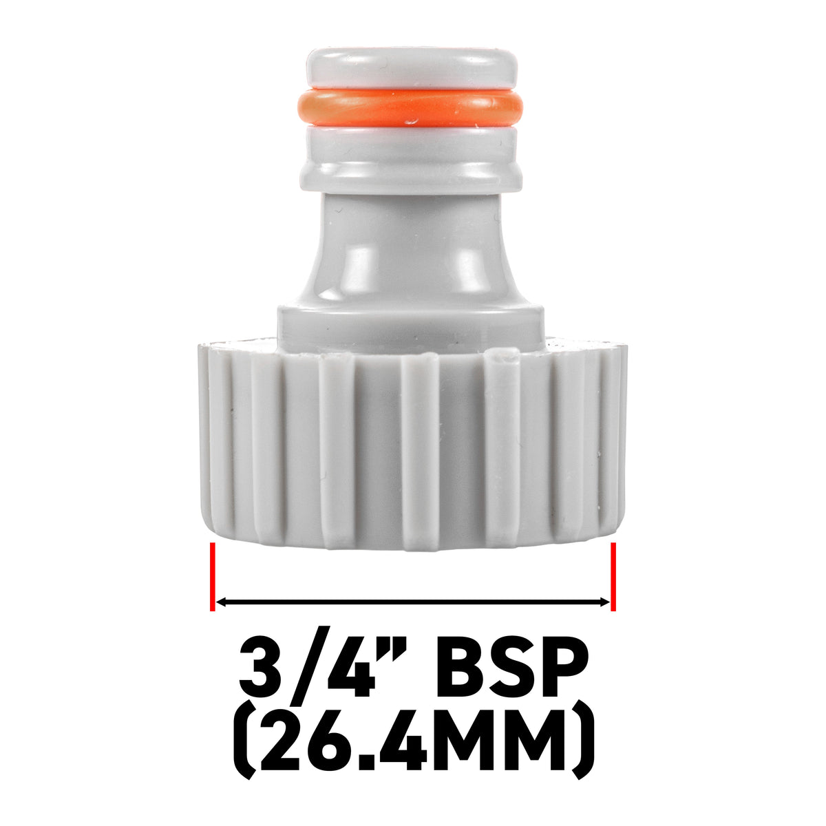Grey/White Tap Adapter – ¾″ or ½″ BSP Female to Quick Plug