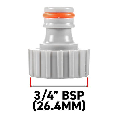 Grey/White Tap Adapter – ¾″ or ½″ BSP Female to Quick Plug