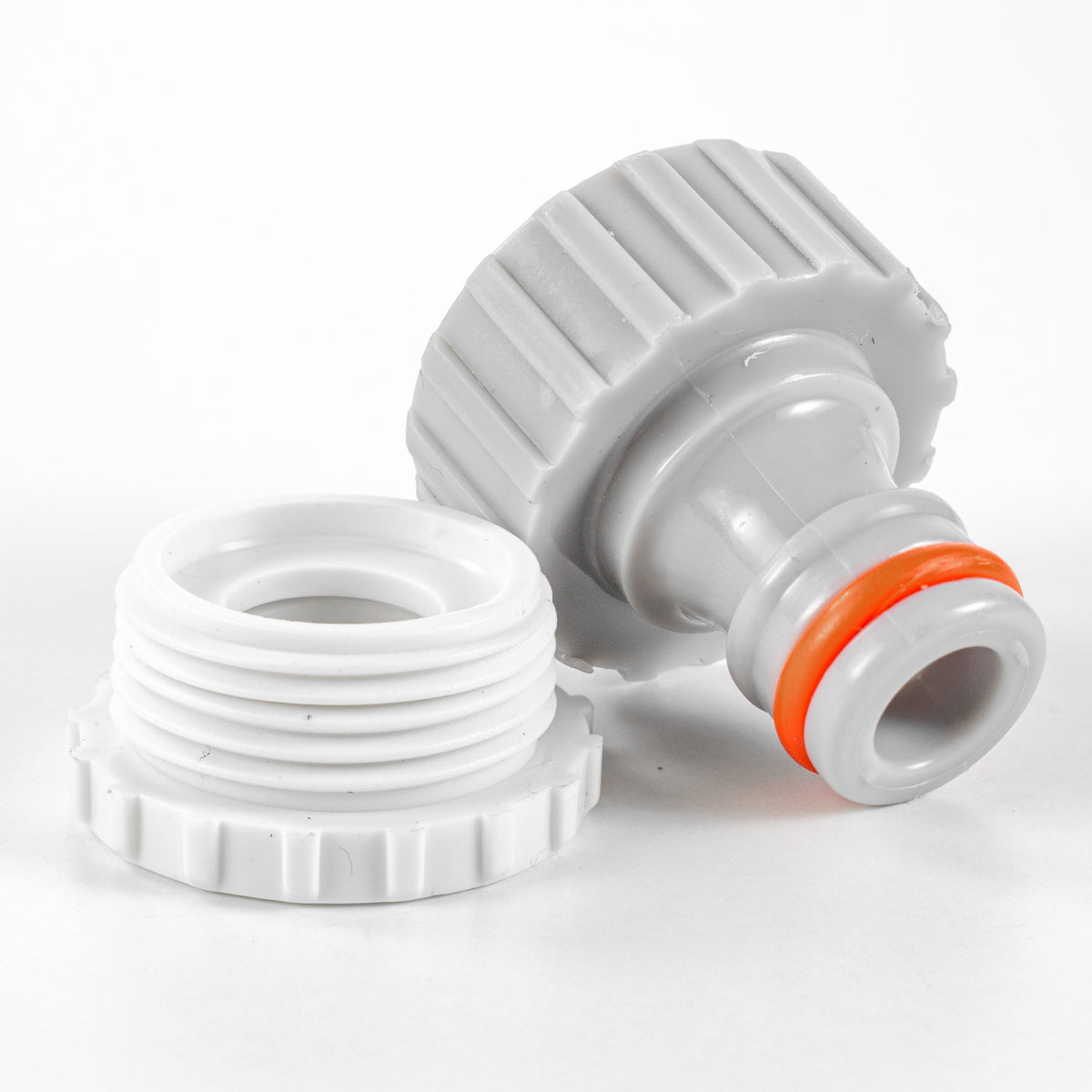 Grey/White Tap Adapter – ¾″ or ½″ BSP Female to Quick Plug