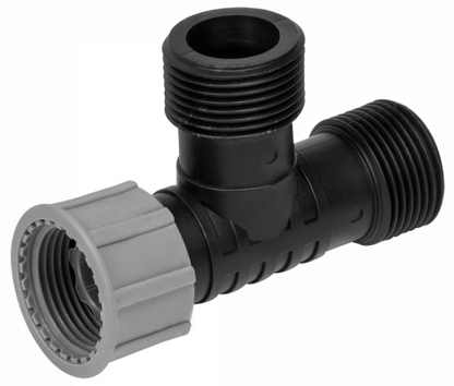 1″ BSP Swivel Tee Connector – Male/Male/Female