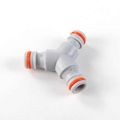 Three-Way Male Quick-Connect Hose Junction – Grey/White