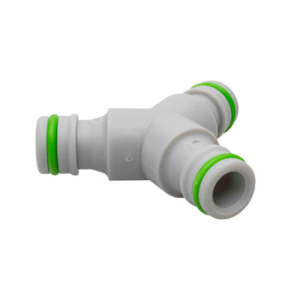 Three-Way Male Quick-Connect Hose Junction – Grey/Lime