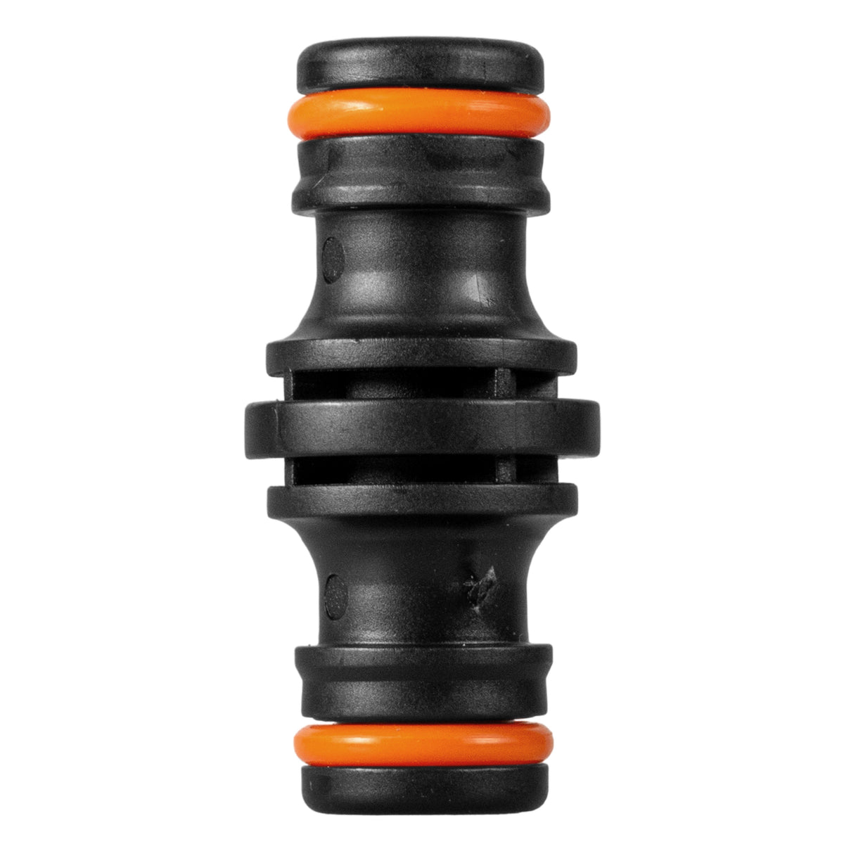 Black/Orange Double-Male Quick Hose Joiner – Slim Profile