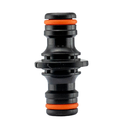 Black/Orange Double-Male Quick Hose Joiner – Slim Profile