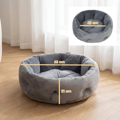 PawHut Round Pet Bed for Dog and Cats, Dark Grey