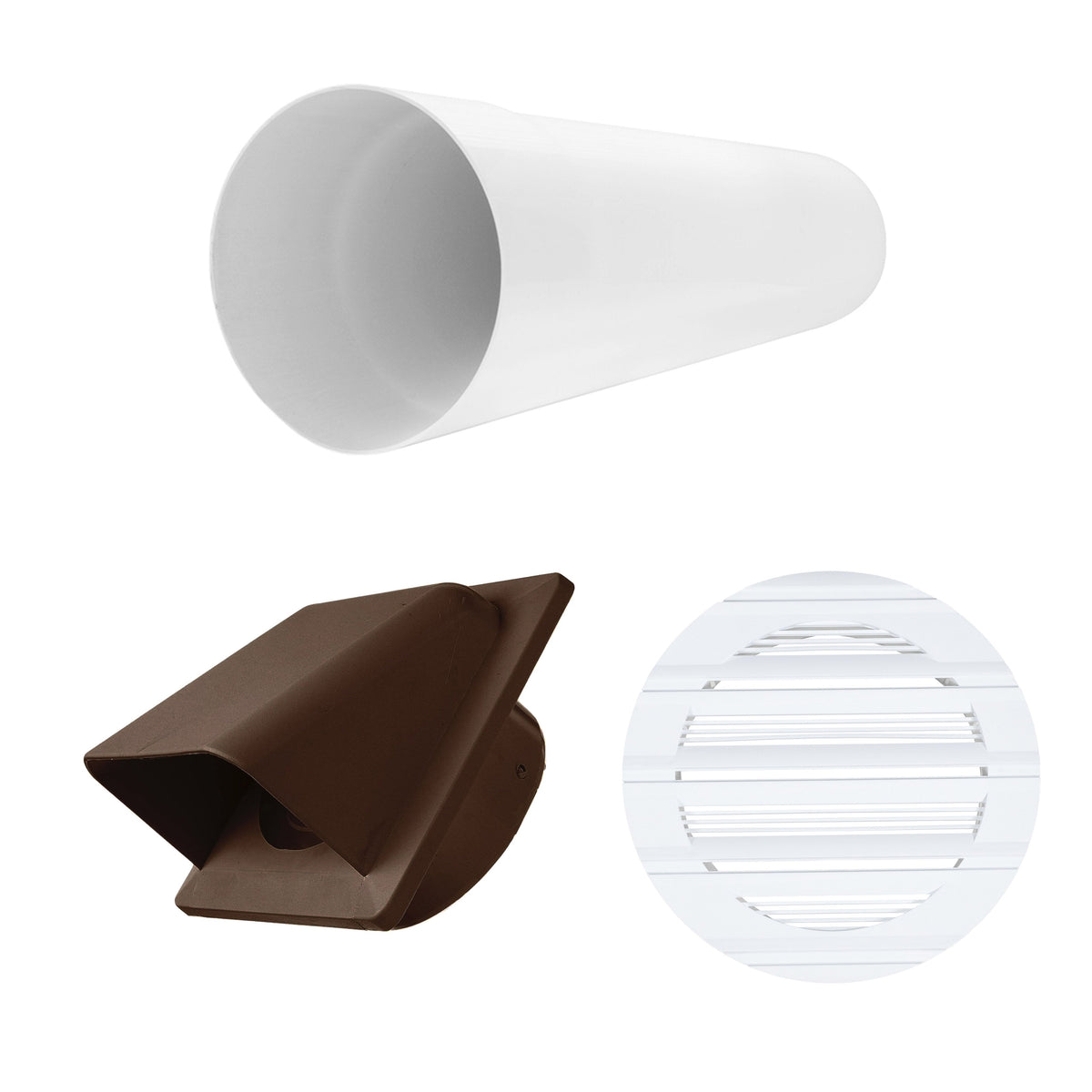 100mm Through-Wall Vent Kit – Bella Round, Brown Outer Hood